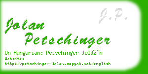 jolan petschinger business card